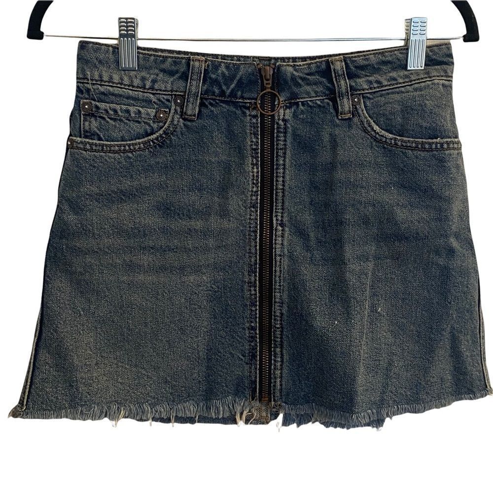 We The Free Front Zip Denim Miniskirt Sz‎ 25